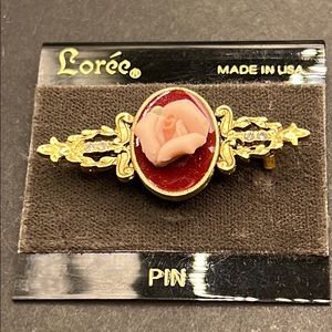 Vintage Lorre porcelain flower brooch